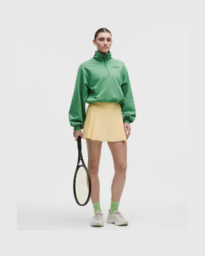 LULULEMON A-linienförmiger Tennisrock mit Seitenfalte für Frauen – Größe in Butter Cream Butter