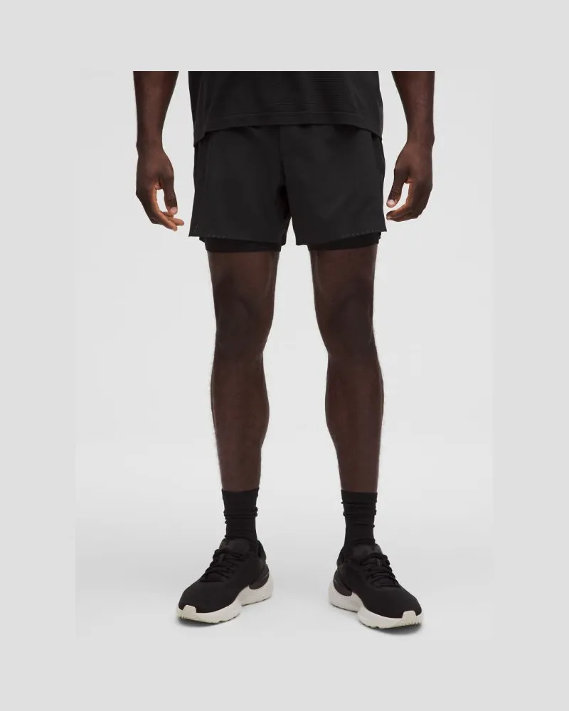 LULULEMON Fast and Free Lined Running Short 5" für Männer – Größe in Black Black