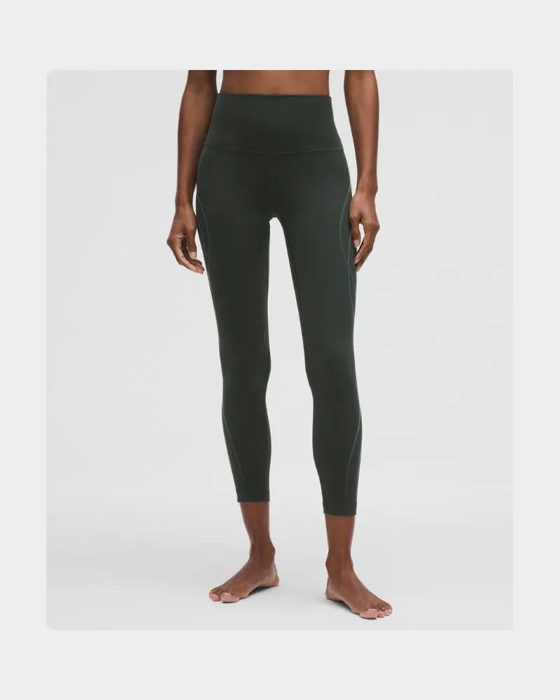 LULULEMON Align Hose mit hohem Bund Curve Art für Frauen – 64 cm – Größe in Rainforest Green/Washed Marsh Rainforest