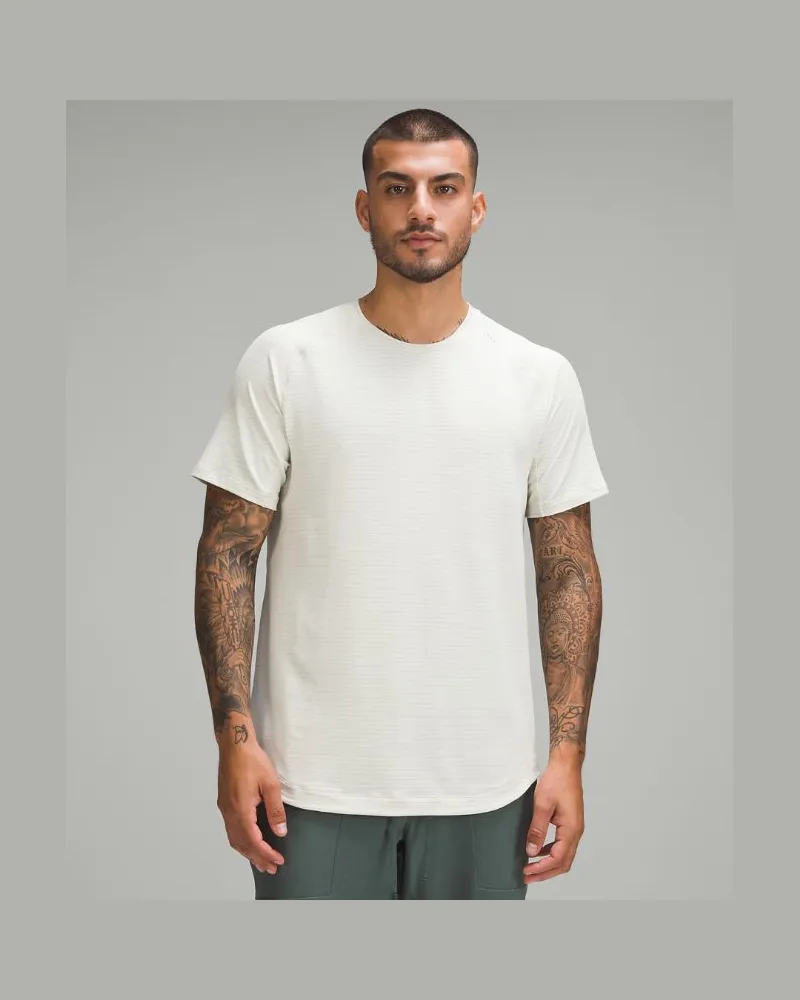 LULULEMON License to Train Kurzarmshirt für Männer – Größe in Heathered Bone Heathered