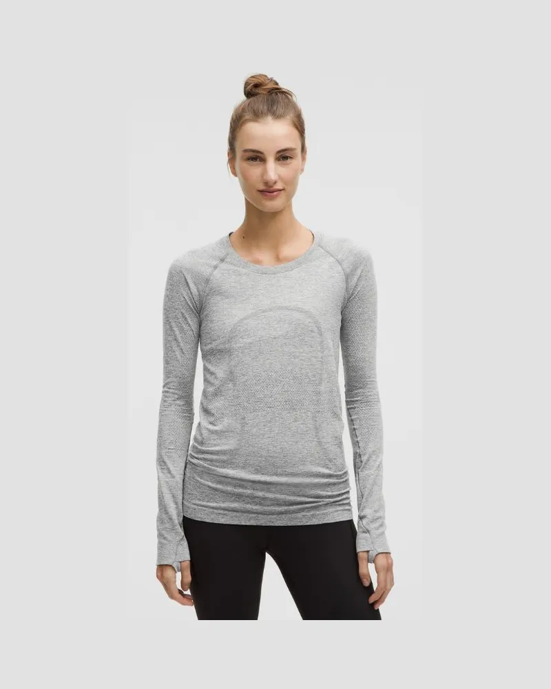LULULEMON Swiftly Tech Kurzarmshirt 2.0 Hüftlänge für Frauen – Größe in Slate/White Slate
