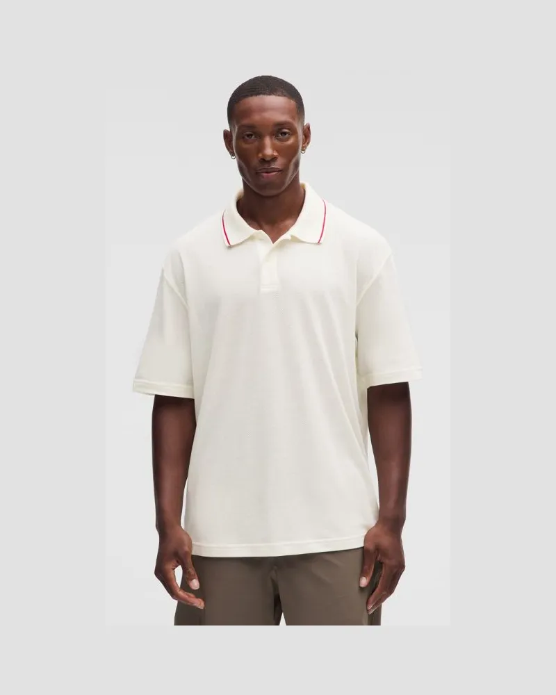 LULULEMON Jersey Kurzarm-Poloshirt für Männer – Größe in Coconut Ivory Coconut