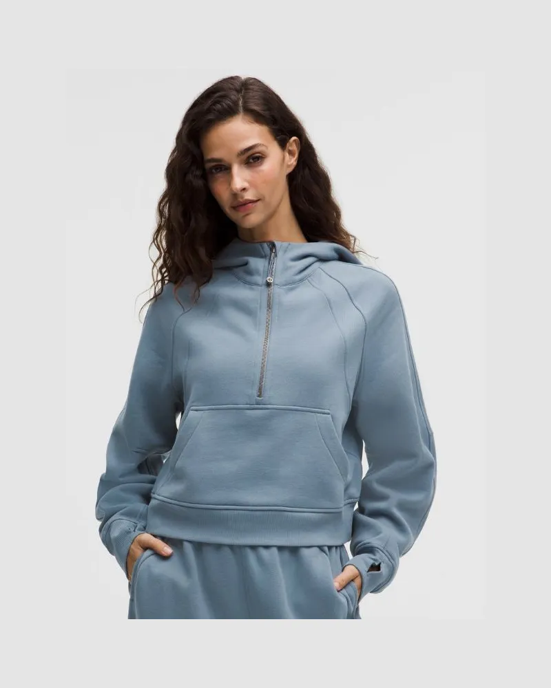 LULULEMON Scuba Oversized-Hoodie mit halblangem Reißverschluss für Frauen – Größe in Steel Blue Steel