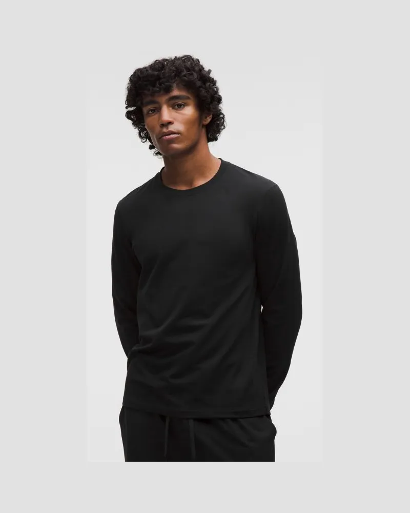 LULULEMON Weiches Jersey-Langarmshirt für Männer – Größe in Schwarz Schwarz