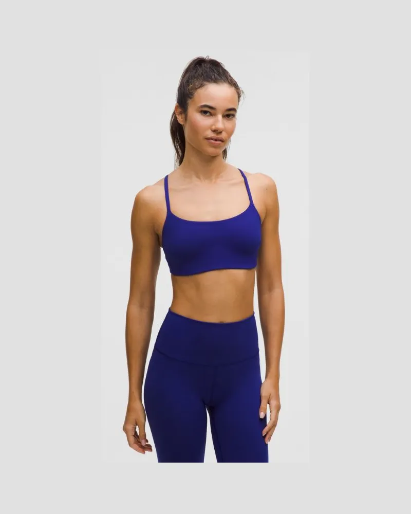 LULULEMON Wunder Train Racer-BH mit Trägern Leichter Halt C/D-Cups für Frauen – Größe in Deep Sea Blue Deep