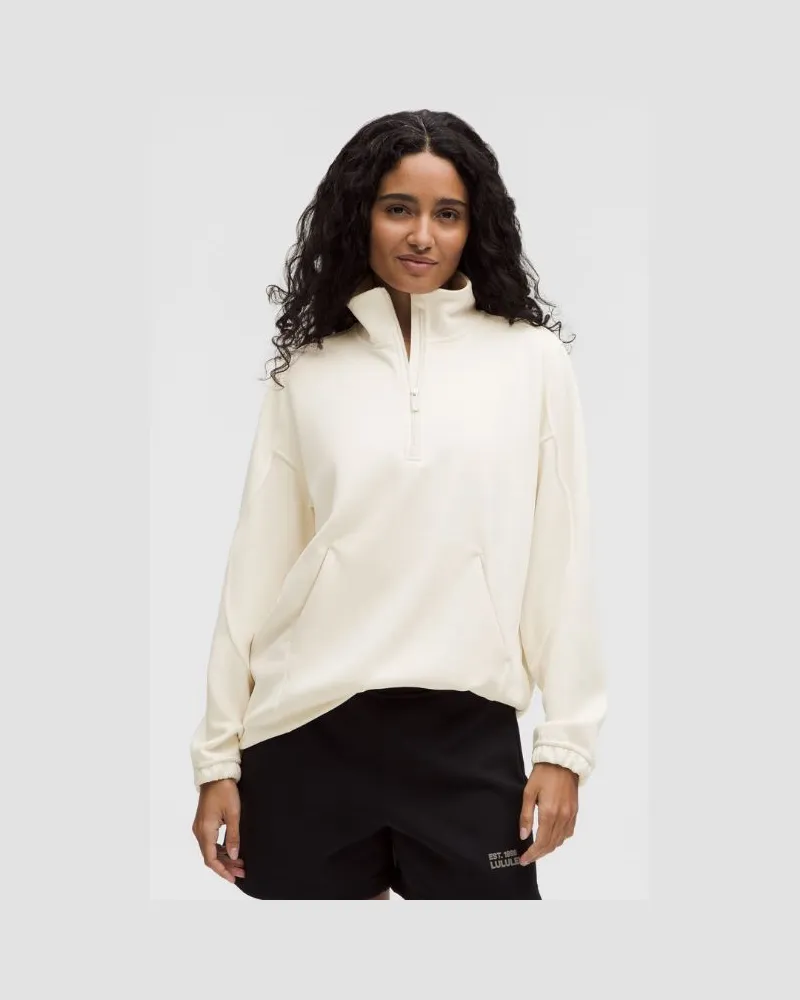 LULULEMON Top aus Softstreme mit halblangem Reißverschluss Lang für Frauen – Größe in Light Ivory Light