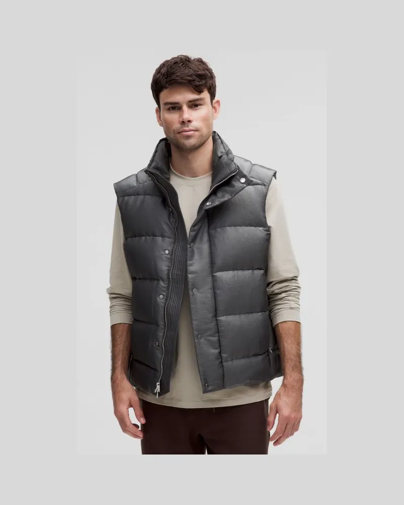 LULULEMON Puffer-Weste mit Füllkraft 600 Schimmernd für Männer – Größe in Heathered Graphite Grey Heathered