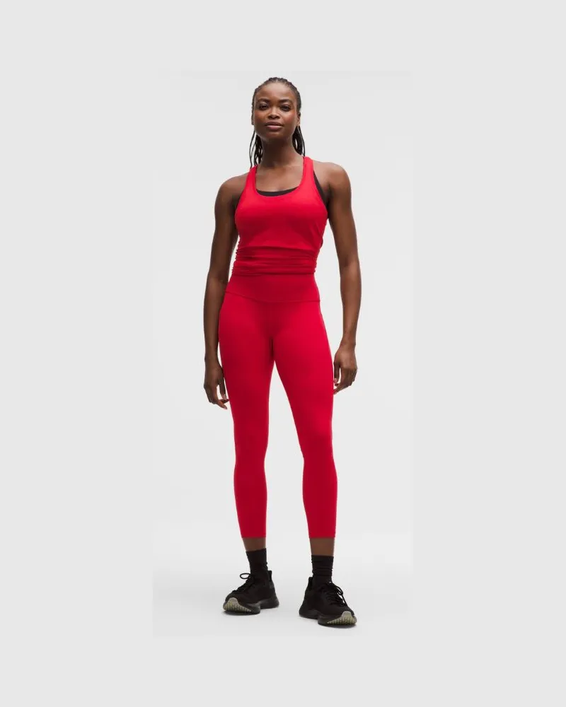LULULEMON Wunder Train Leggings mit hohem Bund und Taschen für Frauen – 63,5 cm – Neon – Größe Oxford