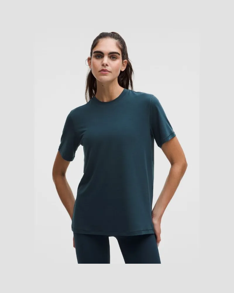 LULULEMON Trainings-T-Shirt aus Jersey für Frauen – Größe in Indochine Blue Indochine
