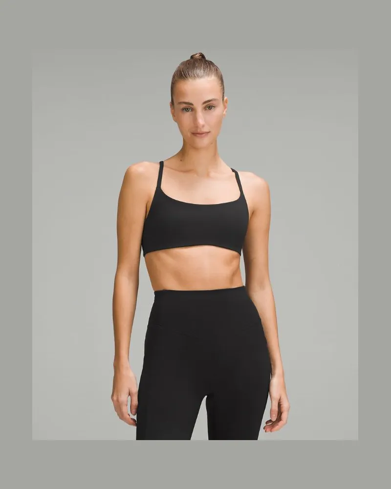LULULEMON Wunder Train BH mit Racerback-Trägern Leichter Halt A/B-Cups für Frauen – Größe in Black Black