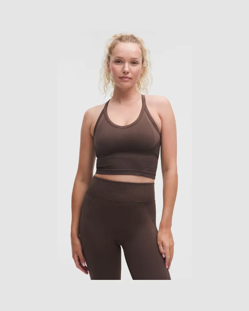 LULULEMON Get Low Trainings-Tanktop mit überkreuzten Trägern Leichter Halt für B/C-Cups für Frauen – Größe in Sequoia/Twig Sequoia