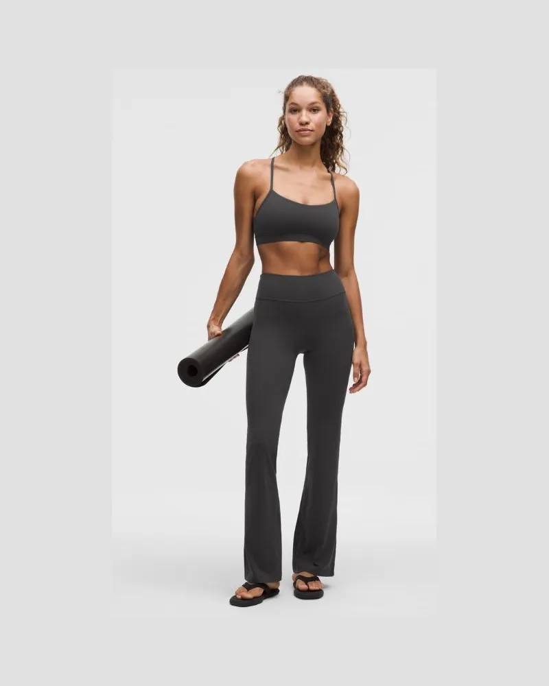 LULULEMON Groove Hose mit ausgestelltem Bein und hohem Bund aus Nulu Normale Länge für Frauen – Größe in Graphite Grey Graphite