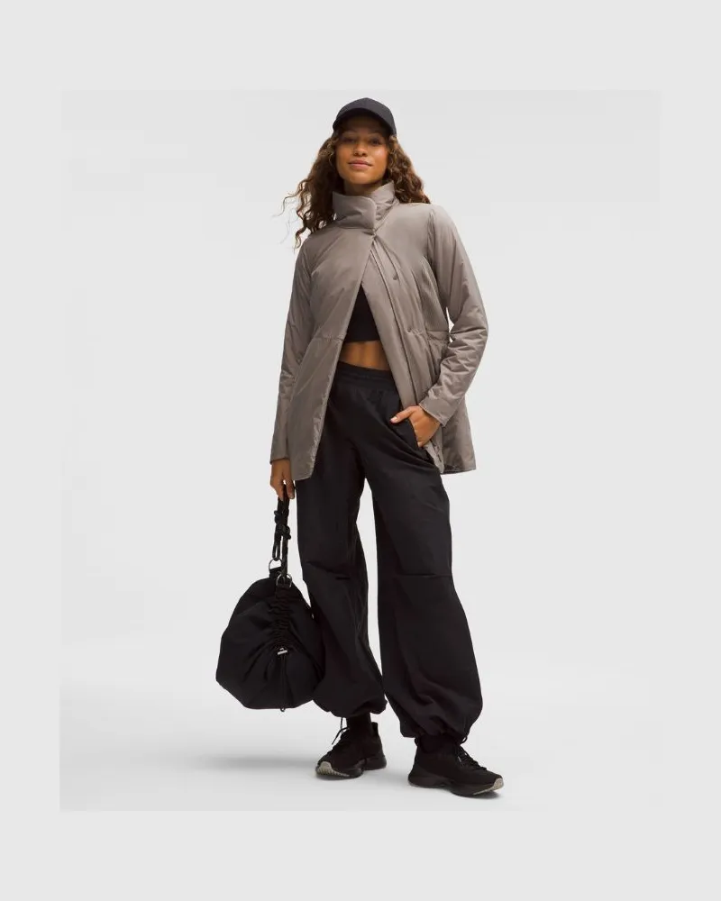 LULULEMON Sleek City Lange Jacke für Frauen – Khaki – Größe Warm