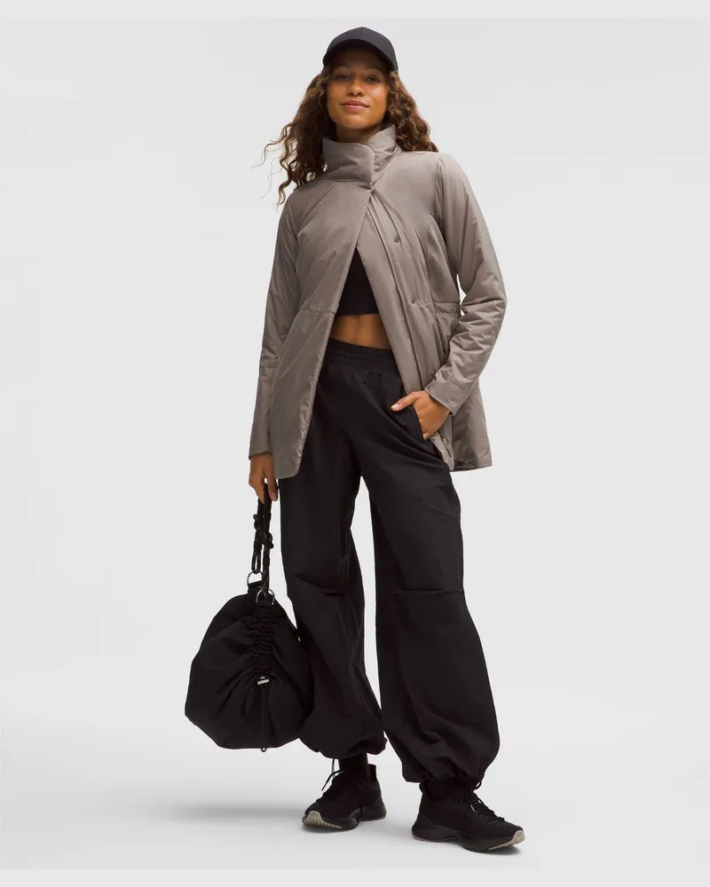 LULULEMON Sleek City Lange Jacke für Frauen – Khaki – Größe Warm