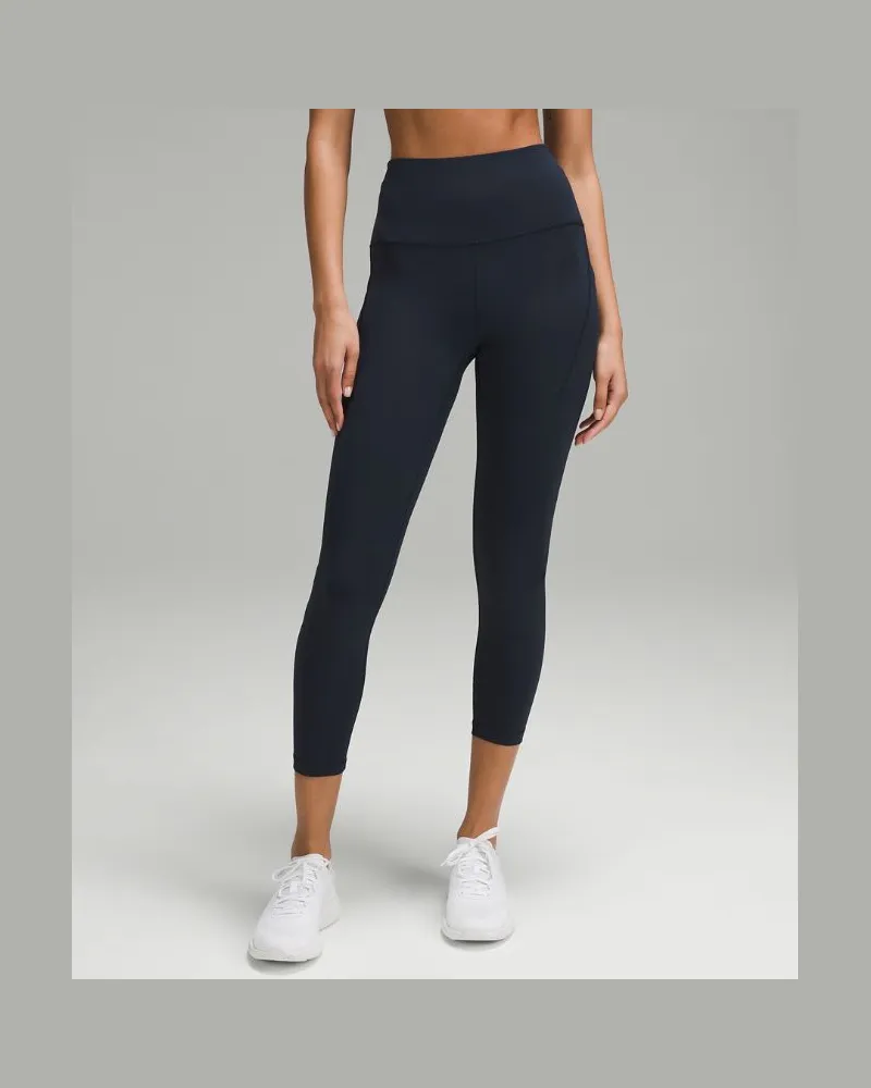 LULULEMON Wunder Train Leggings mit hohem Bund und Taschen für Frauen – 63,5 cm – Größe in True Navy True