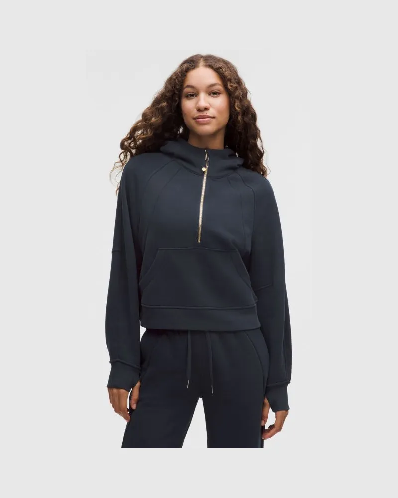 LULULEMON Scuba Oversized-Hoodie mit halblangem Reißverschluss für Frauen – Größe in True Navy/Gold True