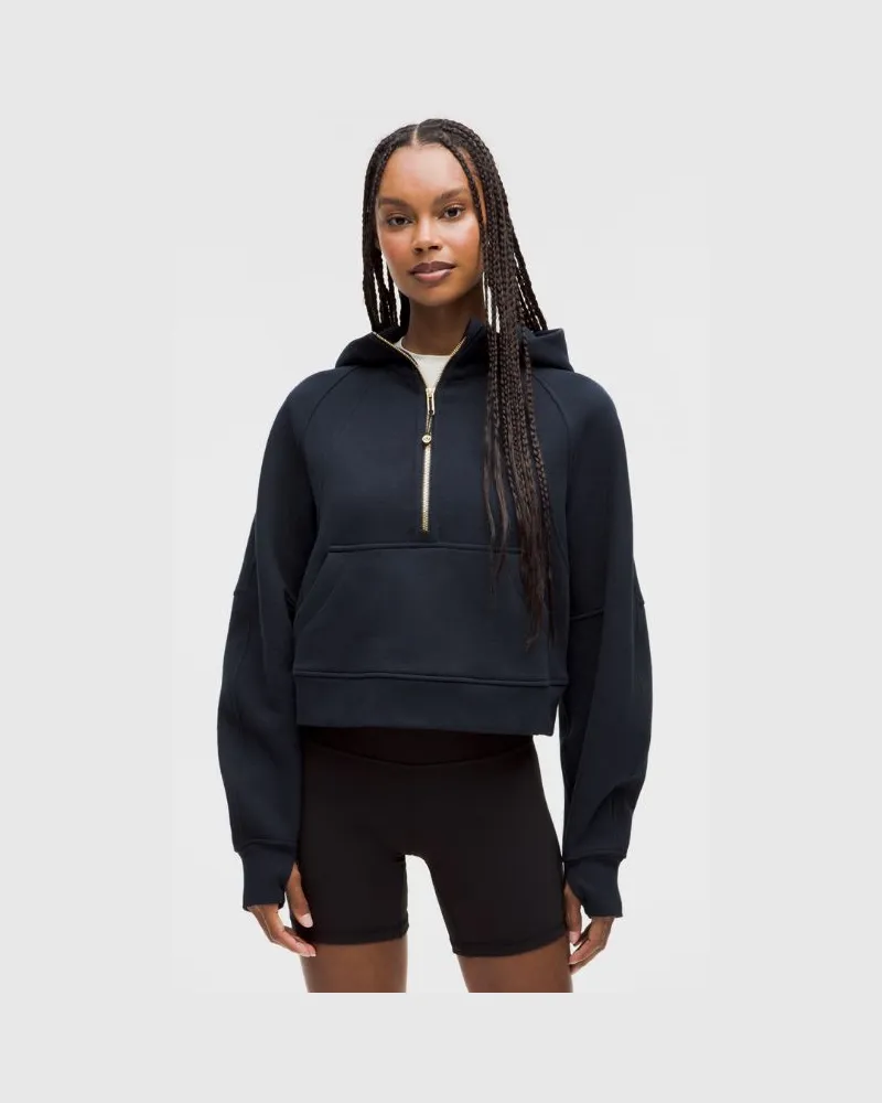 LULULEMON Scuba Oversized-Hoodie mit halblangem Reißverschluss für Frauen – Größe in True Navy/Gold True