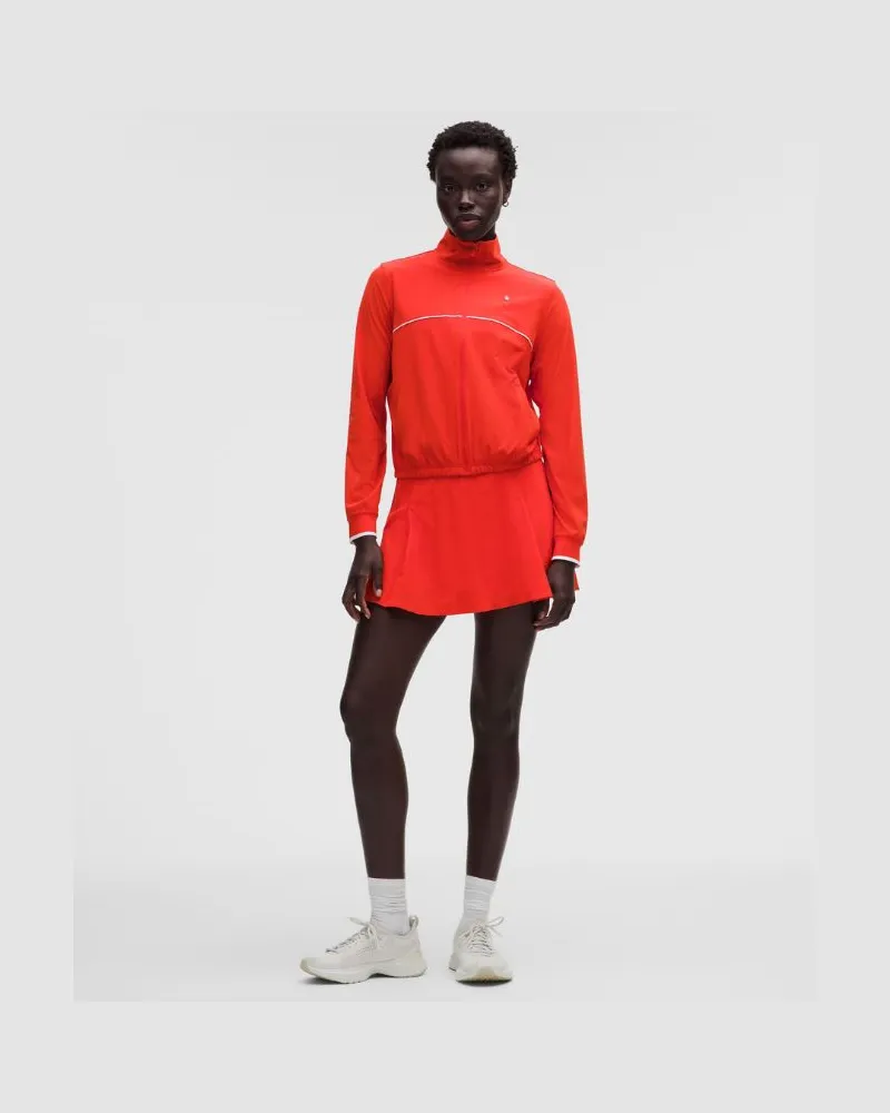 LULULEMON A-linienförmiger Tennisrock mit Seitenfalte für Frauen – Größe in Cherry Ember Cherry