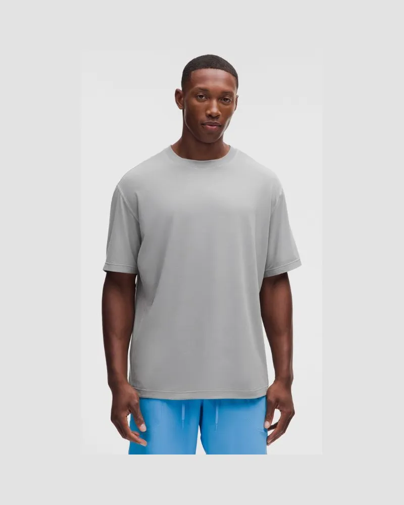 LULULEMON EasySet Training Short-Sleeve Shirt Wash Lemons Quote für Männer – Größe in Dilute Wash Feather Grey Dilute