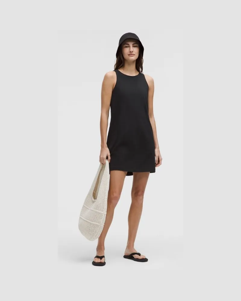 LULULEMON Organic Cotton Cinched-Waist Dress für Frauen – Größe in Black Black