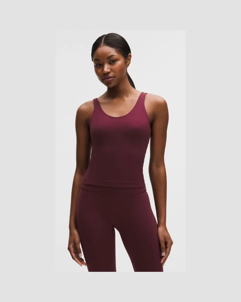 LULULEMON Glow Up Tanktop Mittlerer Halt für B/C-Cups für Frauen – Größe in Burgundy Bay Burgundy