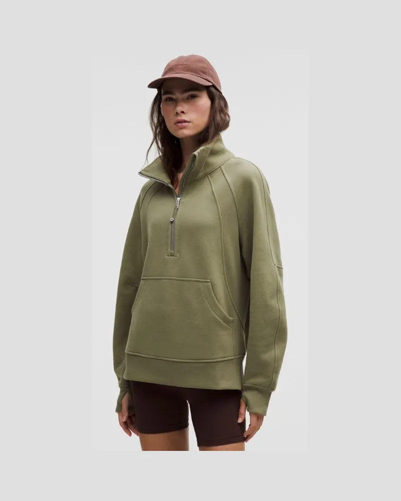 LULULEMON Scuba Oversized-Pullover mit Trichterkragen und halblangem Reißverschluss Lang für Frauen – Größe in Bay Leaf Bay