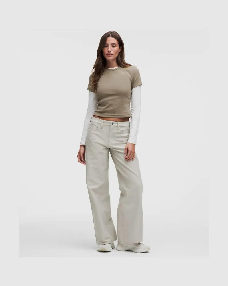 LULULEMON EasyFive-Hose mit niedrigem Bund und weitem Bein Standard für Frauen – Größe in Hailstone Grey Hailstone