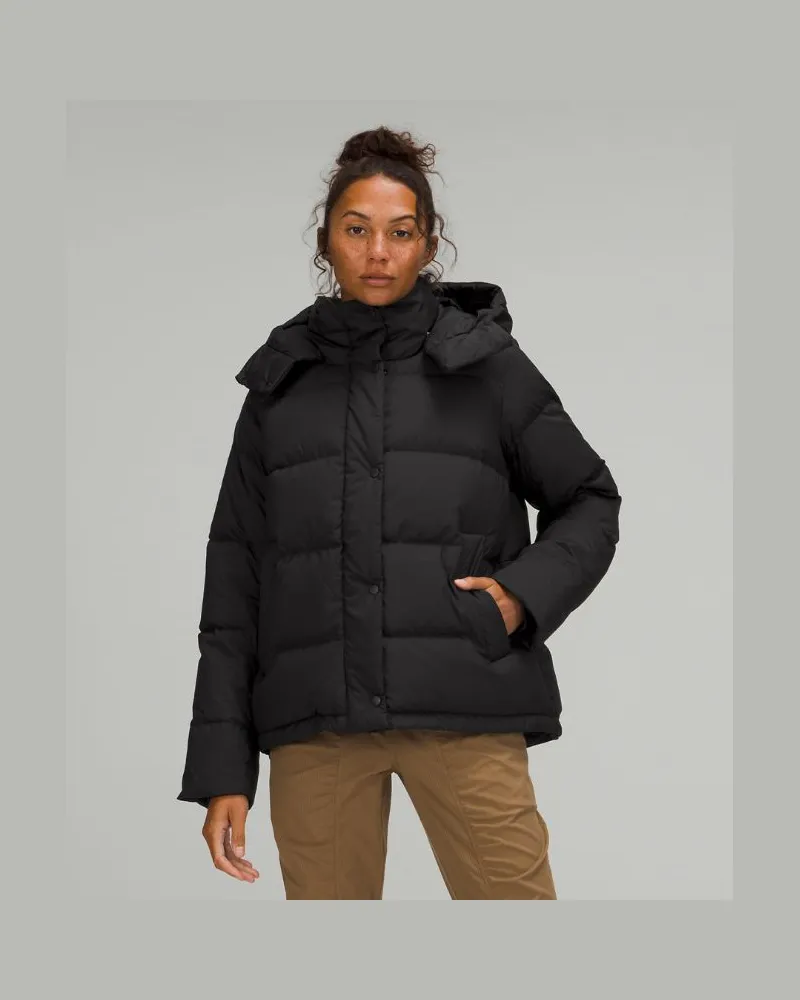 LULULEMON Puffer-Jacke mit Füllkraft 600 für Frauen – Größe in Black Black