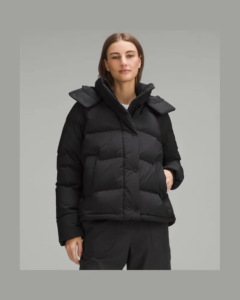 LULULEMON Puffer-Jacke mit Füllkraft 600 für Frauen – Größe in Black Black