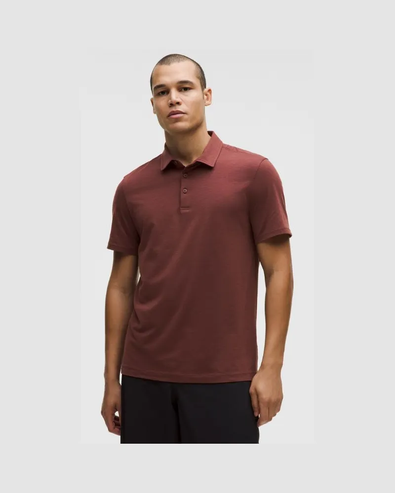LULULEMON Evolution Kurzarm-Poloshirt für Männer – Größe in Red Merlot Red