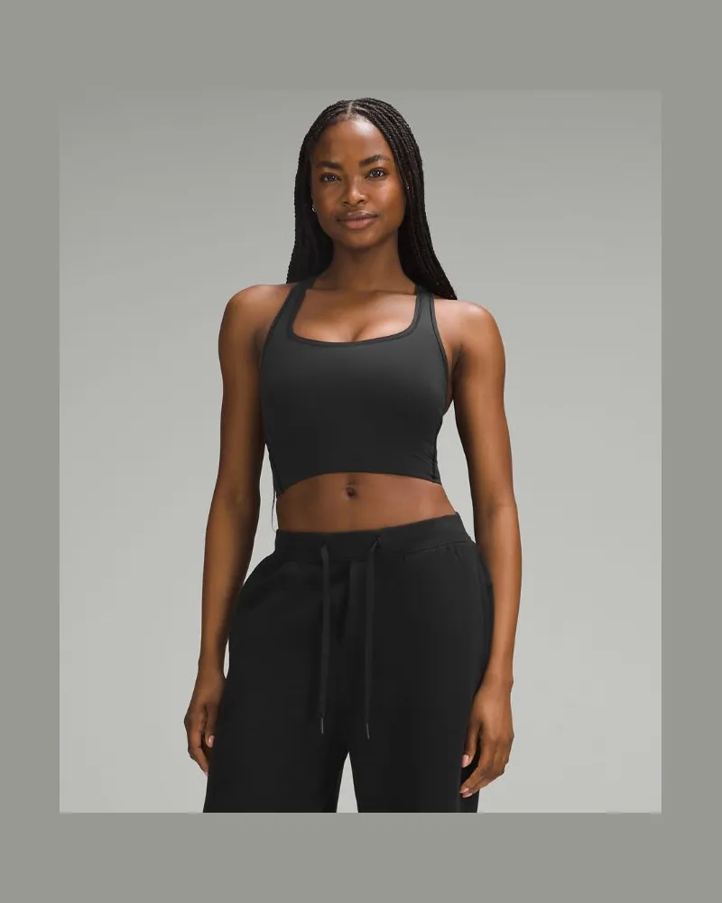 LULULEMON Wundermost Super softes Nulu Crop-Tanktop mit U-Ausschnitt für Frauen – Größe in Black Black
