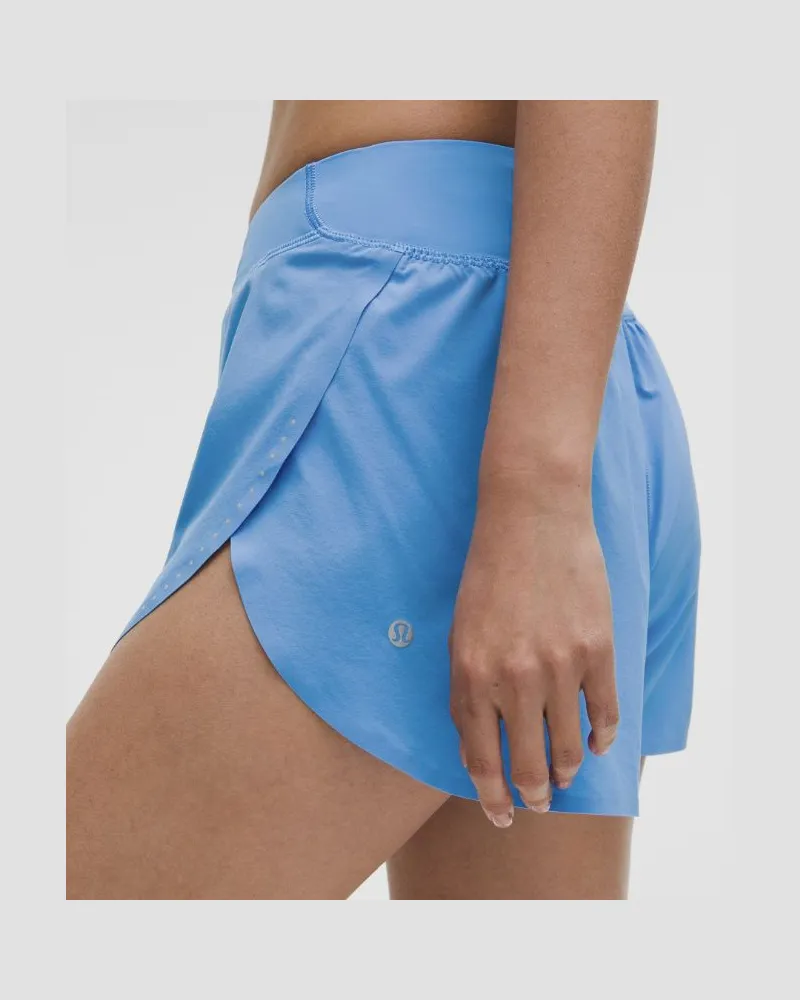 LULULEMON Fast and Free Shorts im Classic Fit mit Saumschlitz und hohem Bund für Frauen – 8 cm – Größe in Pool Party Pool