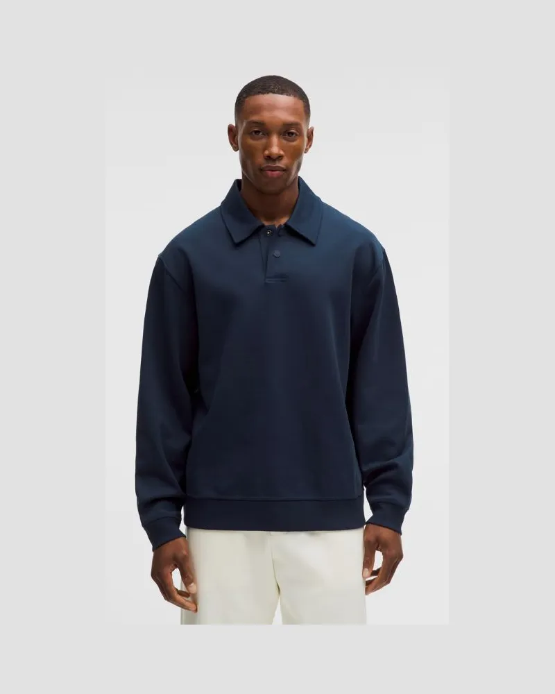 LULULEMON Grand Standard Langarm-Poloshirt für Männer – Größe in True Navy True