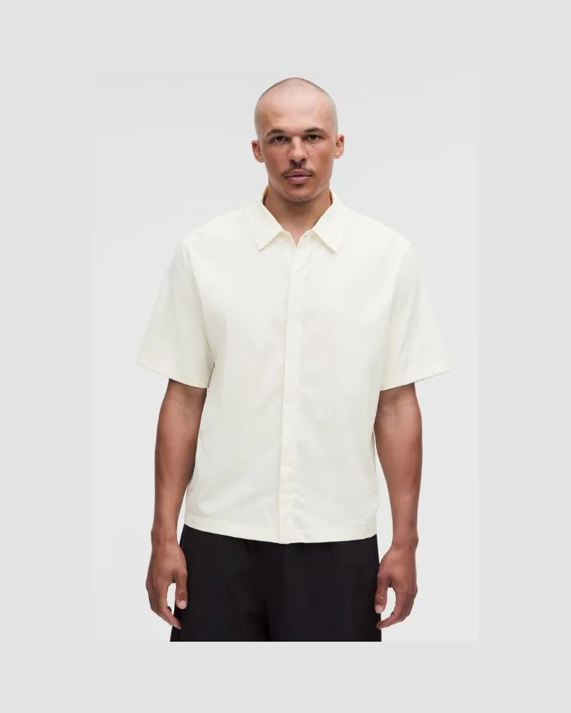LULULEMON Unshaken Kurzarmshirt mit Kragen für Männer – Größe in Coconut Ivory Coconut