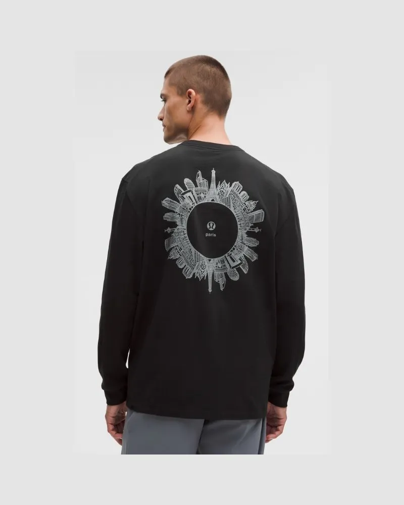 LULULEMON Langarmshirt aus schwerem Baumwolljersey Paris für Männer – Größe in Black Black