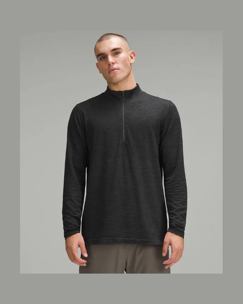 LULULEMON Metal Vent Tech Sweater mit halblangem Reißverschluss für Männer – Größe in Graphite Grey/Black Graphite