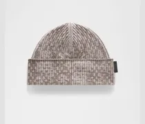 Beanie aus gerippter Merinowolle SLNSH Kollektion in From Afar Knit Jacquard Sheer Oak Muli