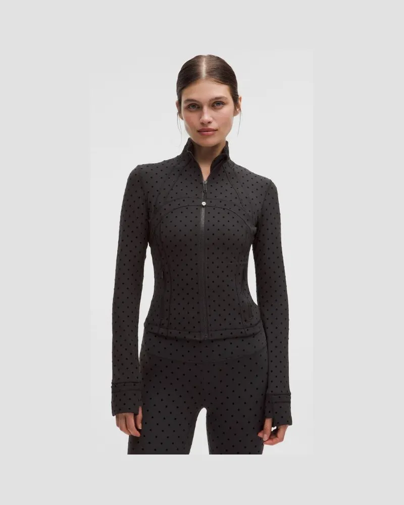 LULULEMON Define Cropped Jacket Nulu Flocked für Frauen – Größe in Polka Flock Black Polka