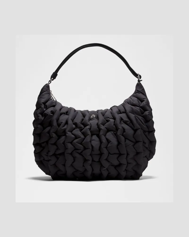 LULULEMON Gesteppte Schultertasche 14 L – Größe in Schwarz/Silber Schwarz