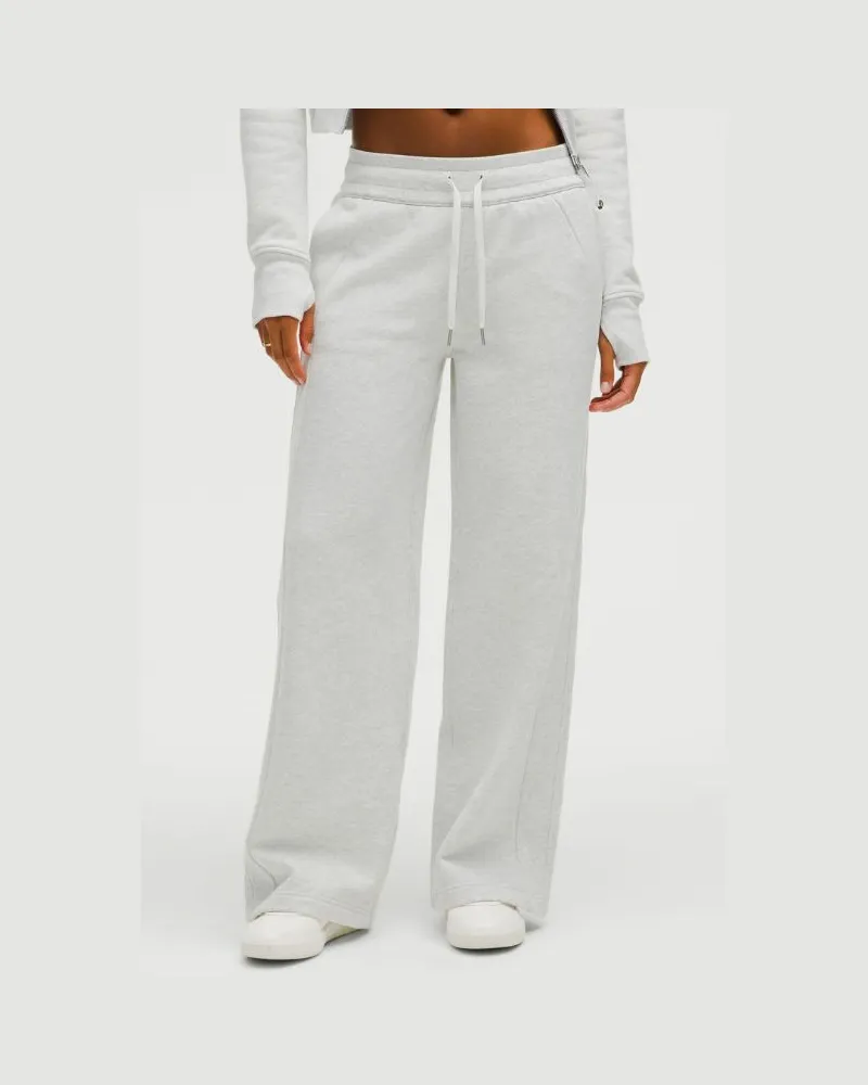 LULULEMON Scuba Hose mit mittelhohem Bund und weitem Bein Kurz für Frauen – Größe in Heathered Core Ultra Light Grey Heathered