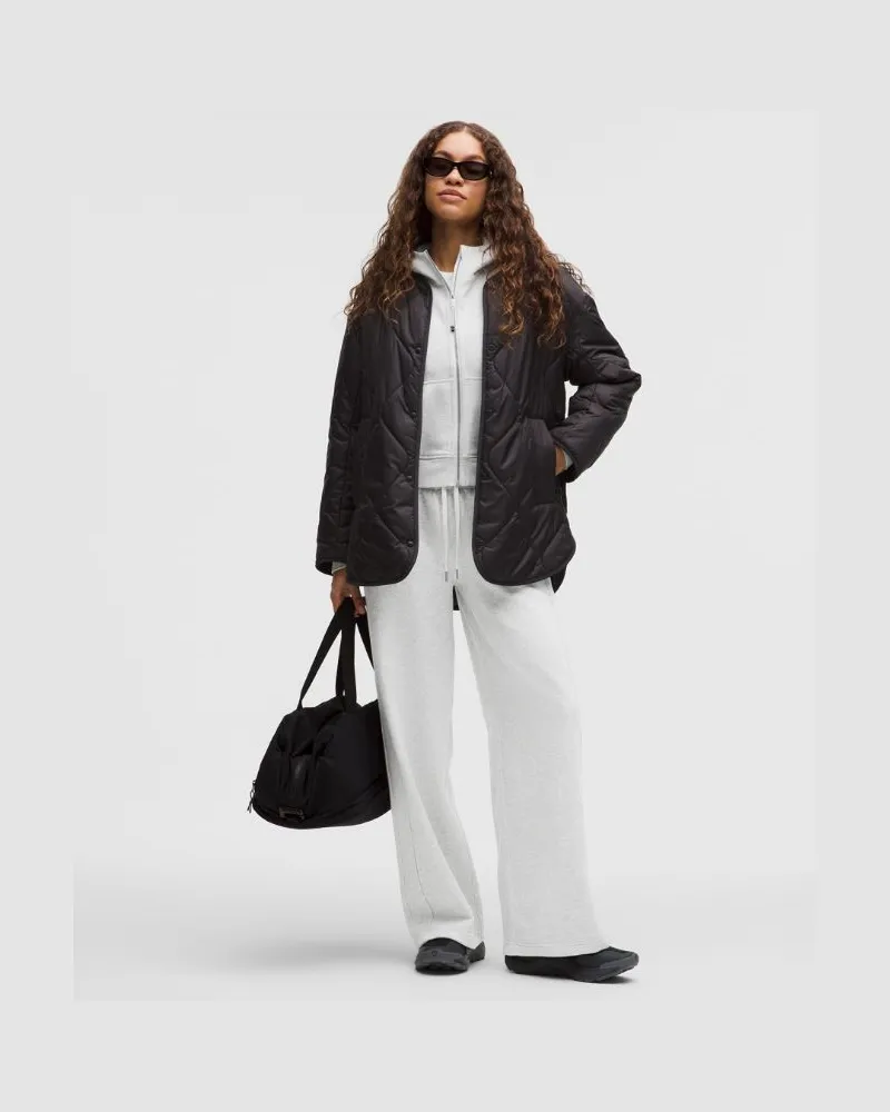 LULULEMON Scuba Hose mit mittelhohem Bund und weitem Bein Kurz für Frauen – Größe in Heathered Core Ultra Light Grey Heathered