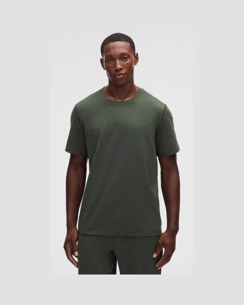 LULULEMON Soft Jersey-Kurzarmshirt für Männer – Größe in Heathered Sassy Sage/Heathered Deep Forest Heathered