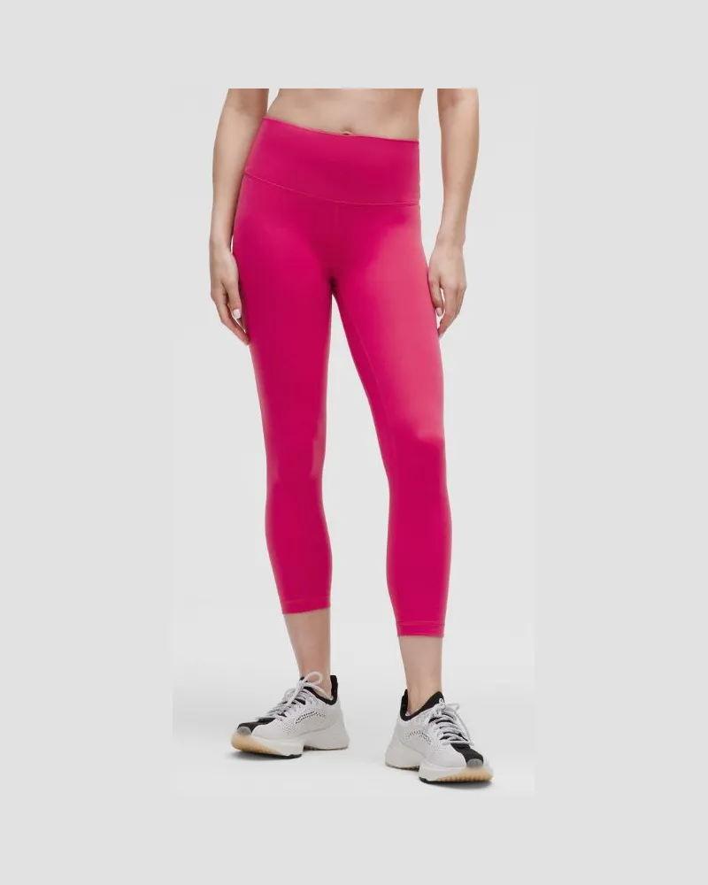 LULULEMON Wunder Train Crop Leggings mit hohem Bund für Frauen – 58 cm – Größe in Raspberry Coulis Raspberry