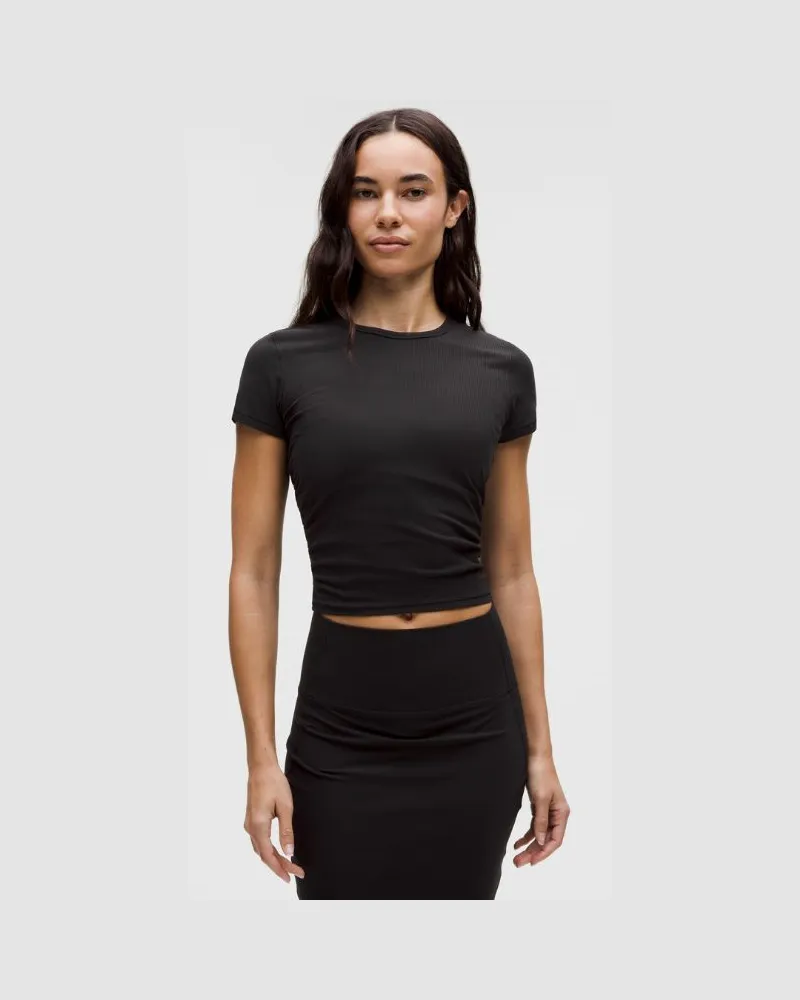 LULULEMON All It Takes Geripptes T-Shirt aus Nulu für Frauen – Größe in Black Black