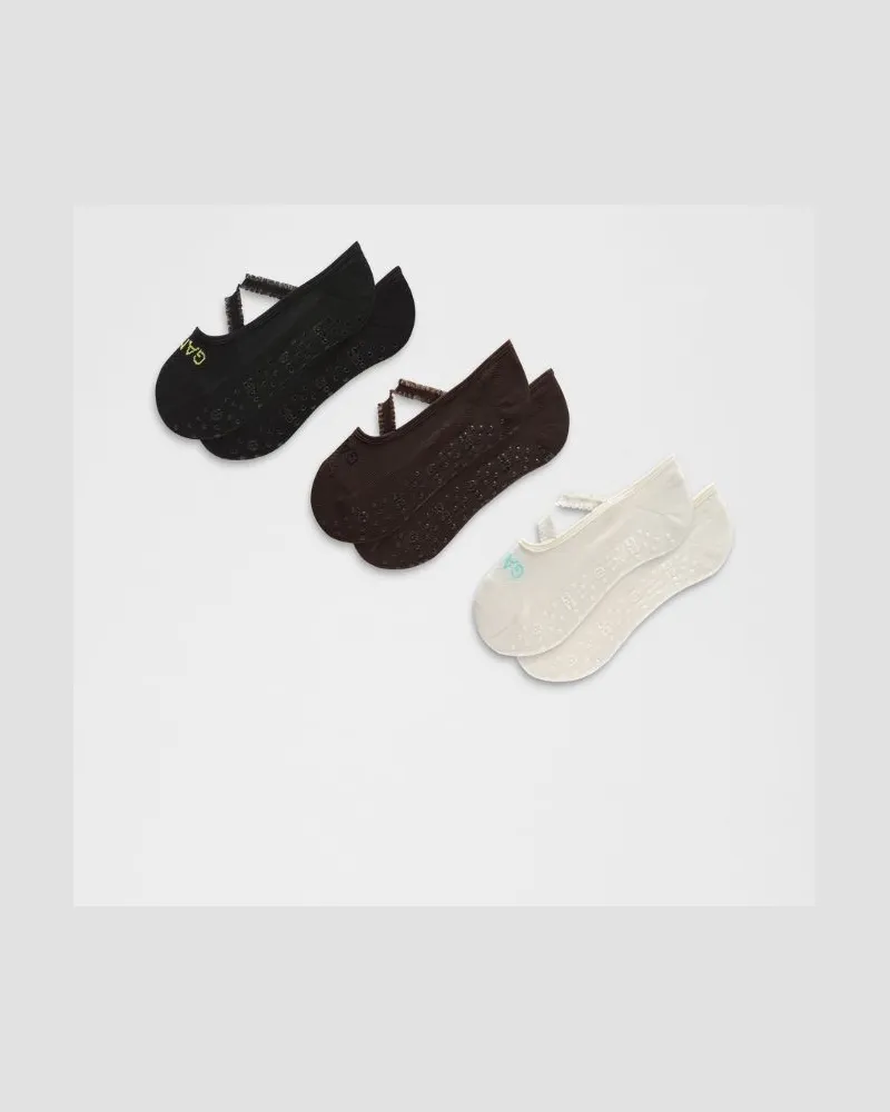 LULULEMON GANNI x Find Your Balance-Stoppersocken mit gerüschtem Besatz, Unisex – Größe in Black/Espresso/Coconut Ivory Black