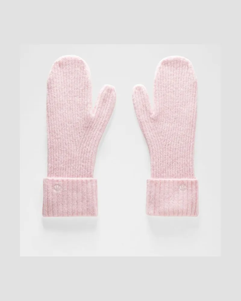 LULULEMON Rippstrick-Fäustlinge mit breitem Bündchen – Größe in Heathered Pink Pearl Heathered