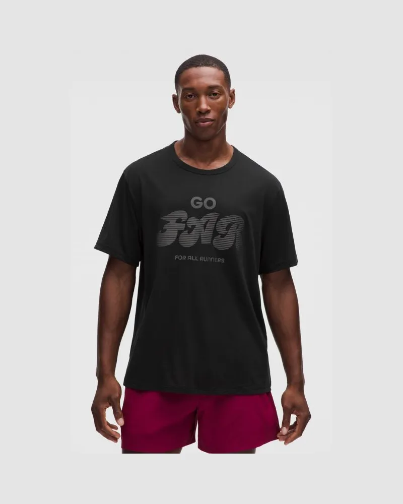 LULULEMON Mile Maker -T-Shirt Lauf-Grafik für Männer – Größe in Schwarz Schwarz