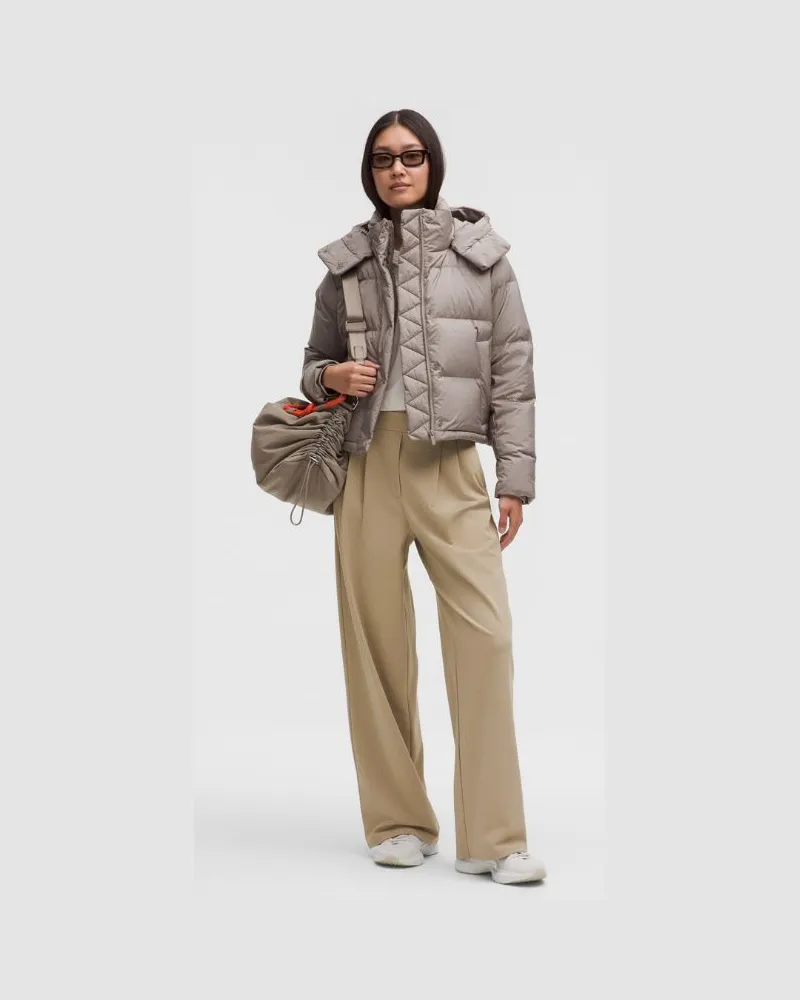 LULULEMON Daydrift Hose mit hohem Bund Normale Länge für Frauen – Khaki – Größe Sheer