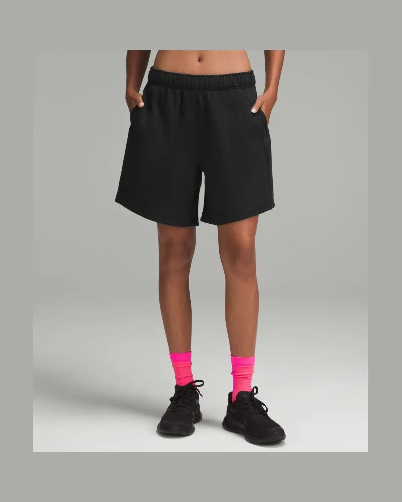 LULULEMON Scuba Shorts im Oversized Fit mit mittelhohem Bund für Frauen – 18 cm – Größe in Black Black