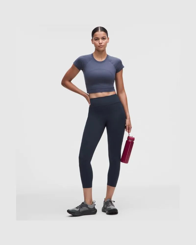 LULULEMON Fast and Free Crop Leggings mit hohem Bund und Taschen es Design für Frauen – 58 cm – Größe in True Navy True